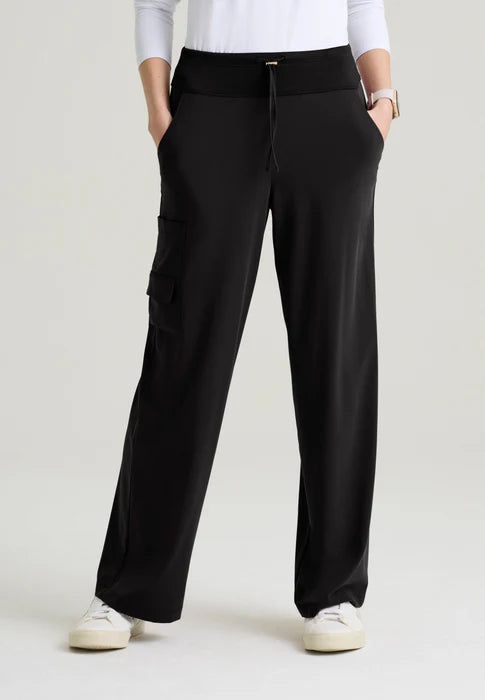 Aria Women's 6-Pocket Jersey Knit Waistband Wide Leg Pant GRGP741