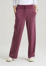 Aria Women's 6-Pocket Jersey Knit Waistband Wide Leg Pant GRGP741