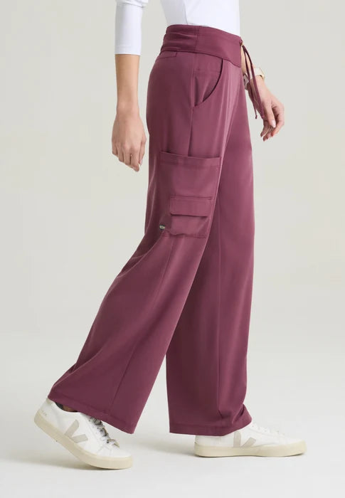 Aria Women's 6-Pocket Jersey Knit Waistband Wide Leg Pant GRGP741