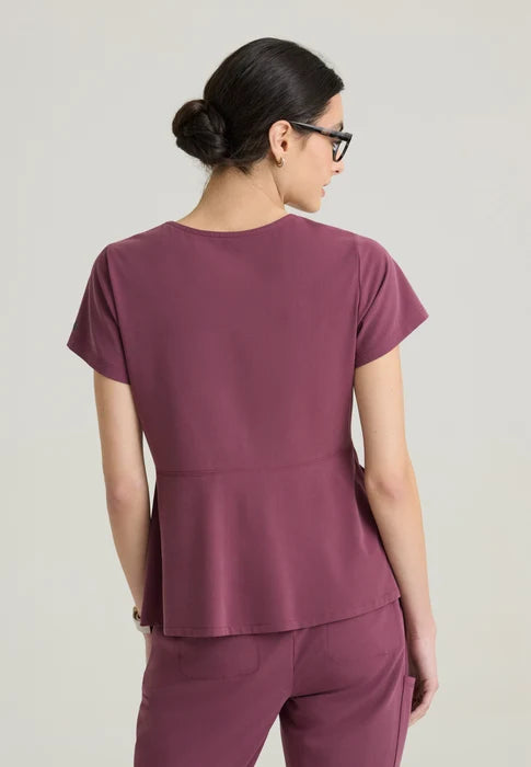 Spring Women's 3-Pocket Classic V-Neck Back Waist Detail Top GRGT309