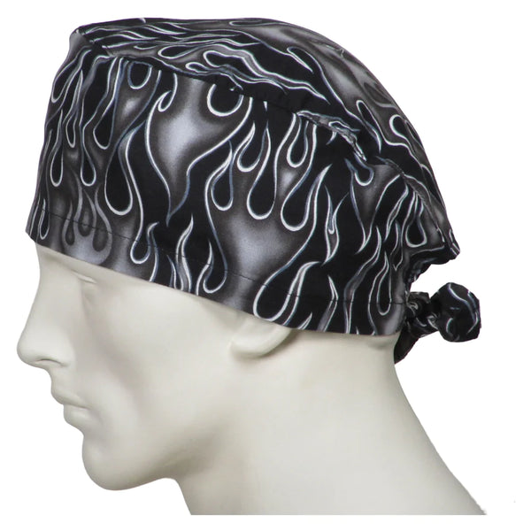 Surgical Cap BW Flames